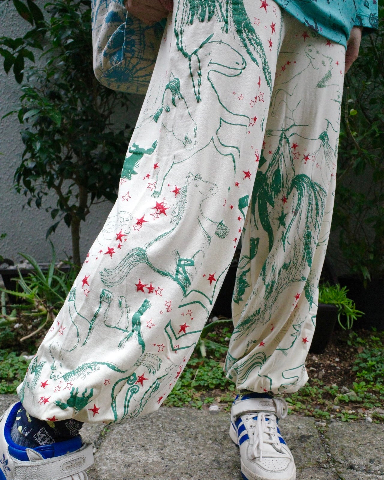アラジンパンツ size S (ネイビー/毛糸玉柄) | Juana de Arco