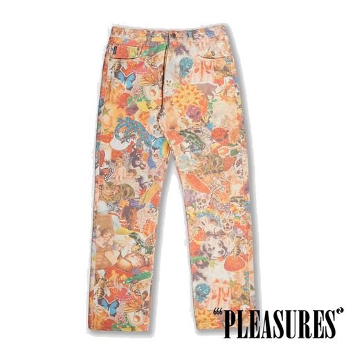 【PLEASURES/プレジャーズ】STICKERS STRAIGHT LEG JEANS デニムパンツ / MULTI / SP26-13909
