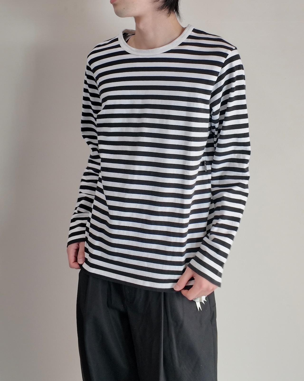 【agnes b.】border long sleeve T-shirt