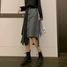 【予約】irregular denim long skirt
