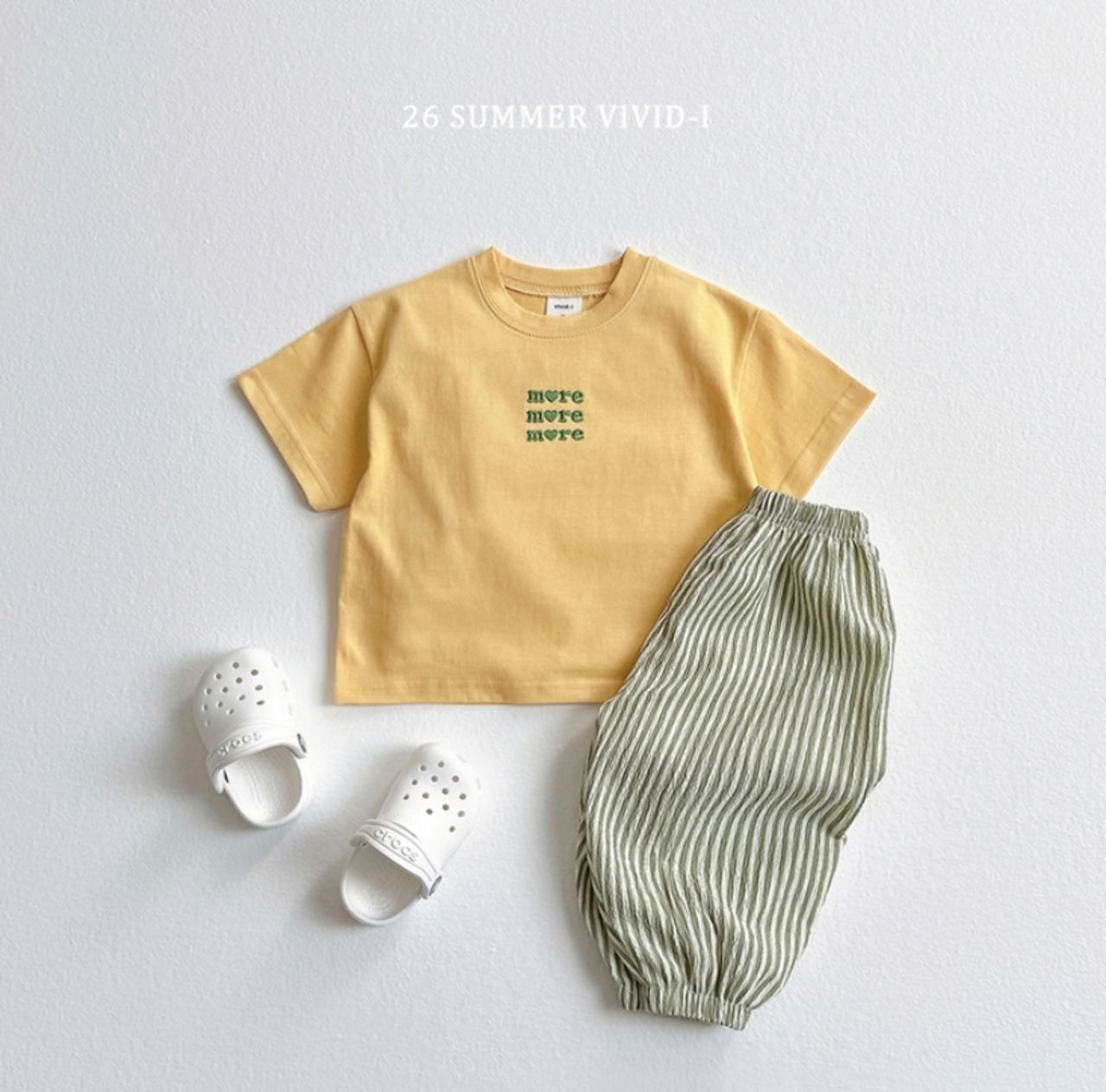 【取寄/韓国直送】VIVID-I 26/SM  モア刺繍バイカラー上下セット｜夏服｜韓国子供服