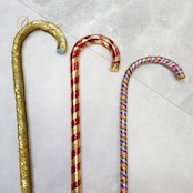 ベリーダンス 小物 まとめ売り アサヤ 6点 セット ステッキ 杖 青 赤 金 ラメ スパンコール カラフル キラキラ 小道具 ケース付き ステージ ショー レッスン 練習 木 茶 ストレート ブルー系 ゴールド系 シルバー系 ブラウン系 レッド系