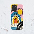 受注生産 iPhoneケース 虹アーチと花の紙片コラージュ｜ZINEコラージュ ZINE039C