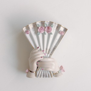 Hand-Motif Rose Vase