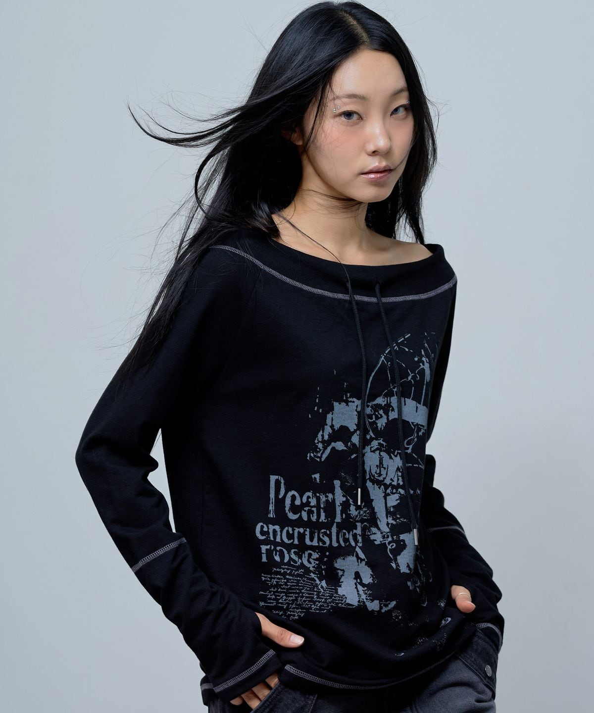 ☆aespa ウィンター 着用！！【NASTY FANCY CLUB】パール ローズ オフ