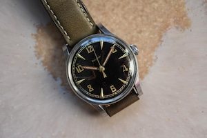 【腕時計】1950年代製 Bulova ブローバ "ブラックミラー" ステンレス スクリューバック 飛びアラビアインデックス 自動巻き