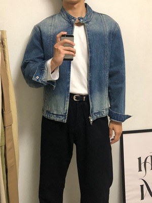 Needle Stitch Washed Denim Jacket (2color)