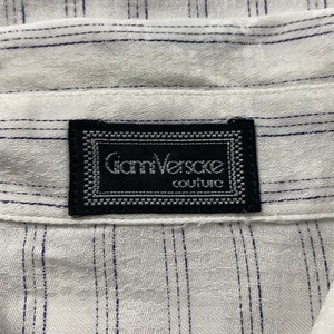 GIANNI VERSACE animal plaid woven × stripe shirt