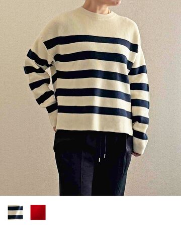 90s GOODENOUGH ハーフジップ ボーダー スウェット シャツ 
