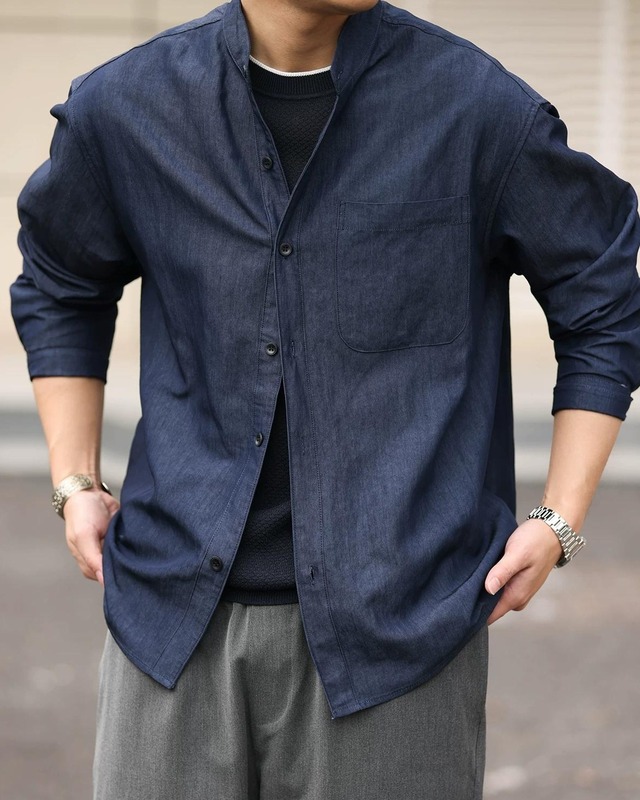 Casual Stand-Up Collar Shirt  K0362
