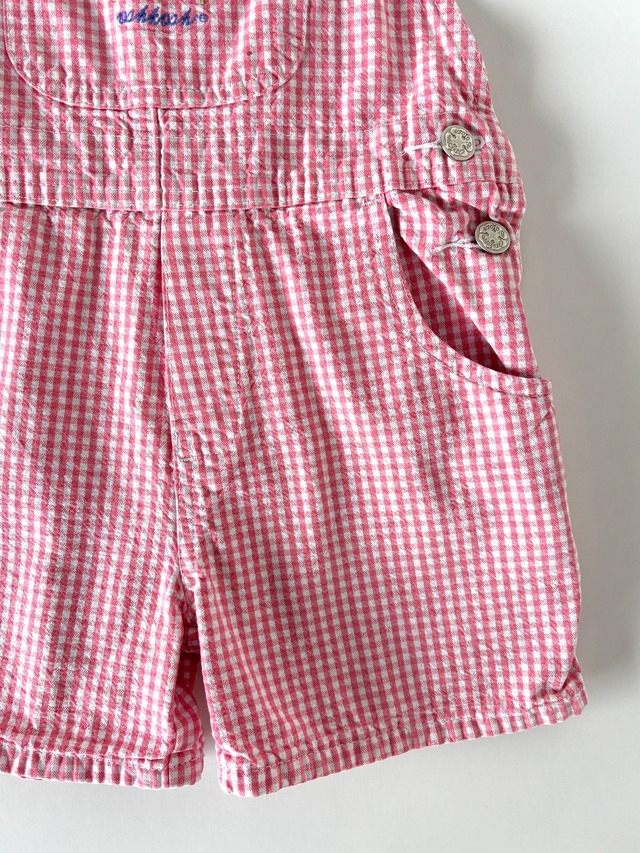 【5-6T相当・vintage 】OshKosh ギンガムチェックショートオール