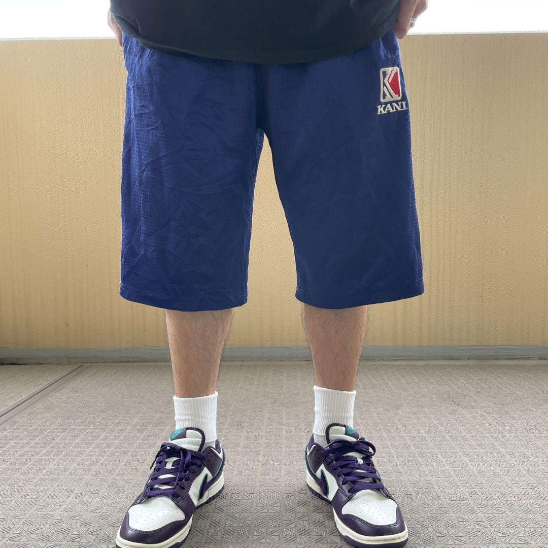 カールカナイ トラックパンツ ショートパンツ 半ズボン ジャージ 青