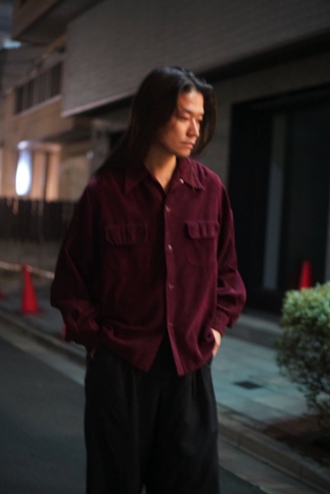 TOWNCRAFT] Vintage open collar corduroy shirt [1940s-] Vintage