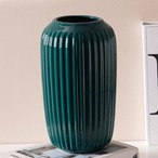 花瓶 フラワーベース セラミック 一輪挿し おしゃれ 置物 かわいい シンプル 花器 インテリア ホームデコ オシャレ 置き物 オーナメント クリエイティブ 陶器 ドライフラワー 造花 花入れ 円柱形 かびん グリーン ブルー 2種類