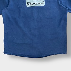 【REDKAP】ワークシャツ 長袖 企業系 企業 ロゴ XL ワッペン BAKER HUGHES ベイカー・ヒューズ くすみ 雰囲気系 レッドキャップ us古着