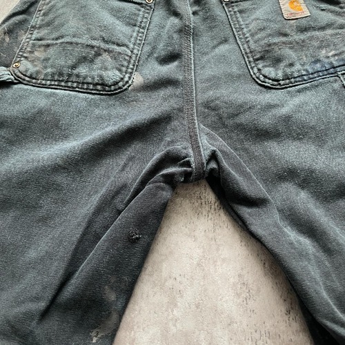 USA生地製 ブラック ダブルニー Carhartt EB136 BLK w30 詳細写真18