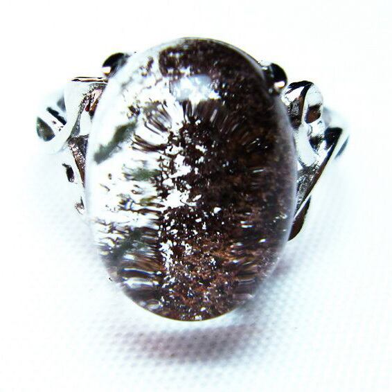 ガーデンクォーツ 水晶 指輪 リング 16号 サイズ調整可能 フリーサイズ [M便 1/20] 115-3074