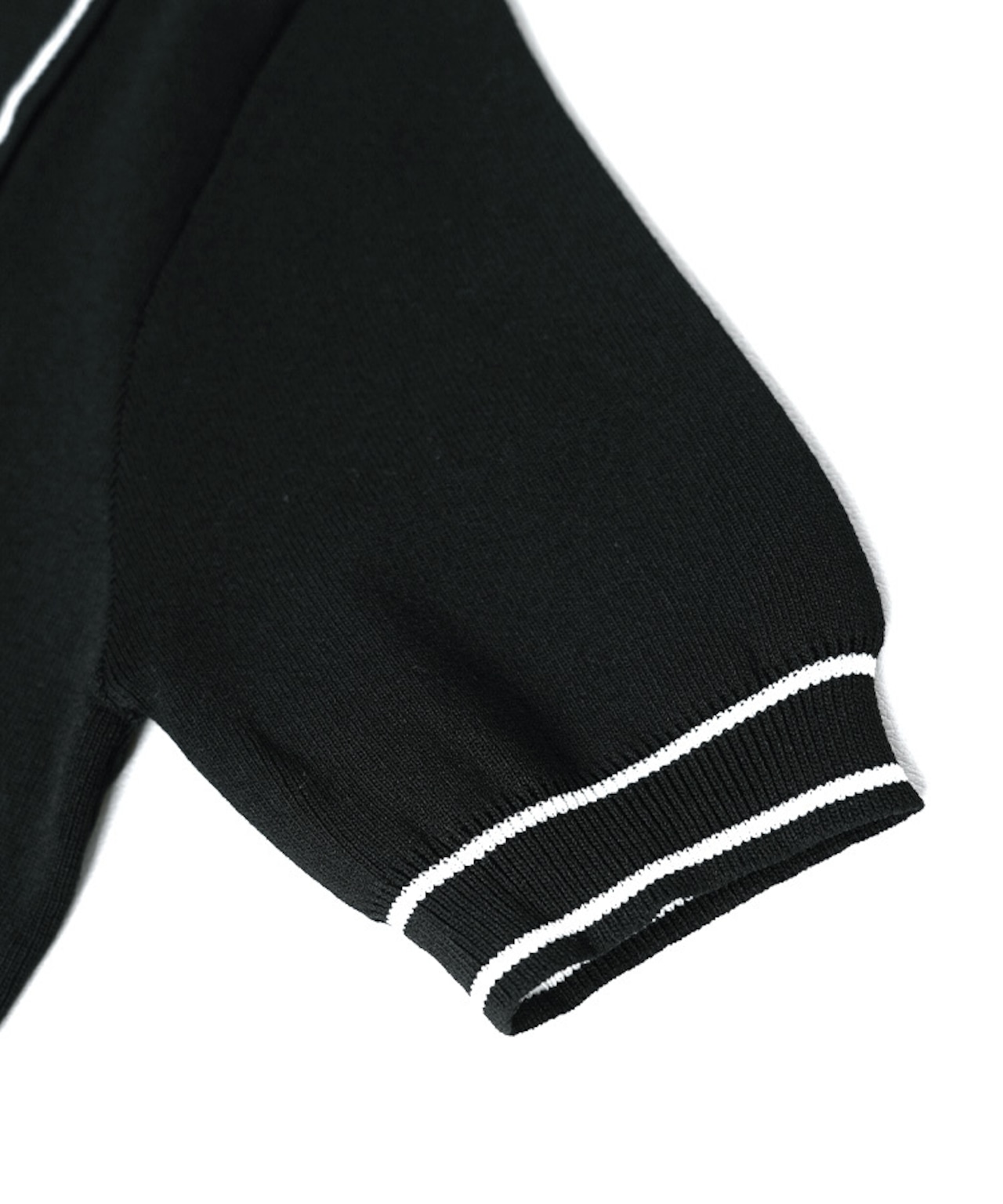 ジップアップポロニットTOPS (BLACK) CQ-49027