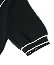 ジップアップポロニットTOPS (BLACK) CQ-49027