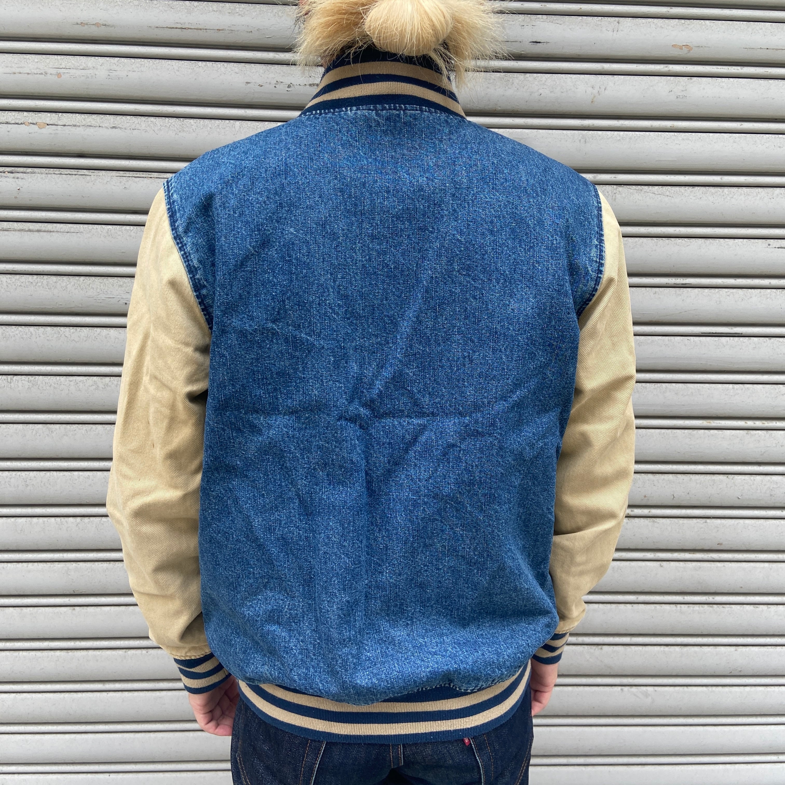 00s☆Levi's☆シルバータブ☆デニムスタジャン☆バーシティジャケット☆S 00s Levi's シルバータブ デニムスタジャン バーシティジャケット S