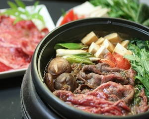 喜良久　江戸流すき焼き肉セット山形牛と米沢一番育ち豚肉の詰め合わせ　３人前
