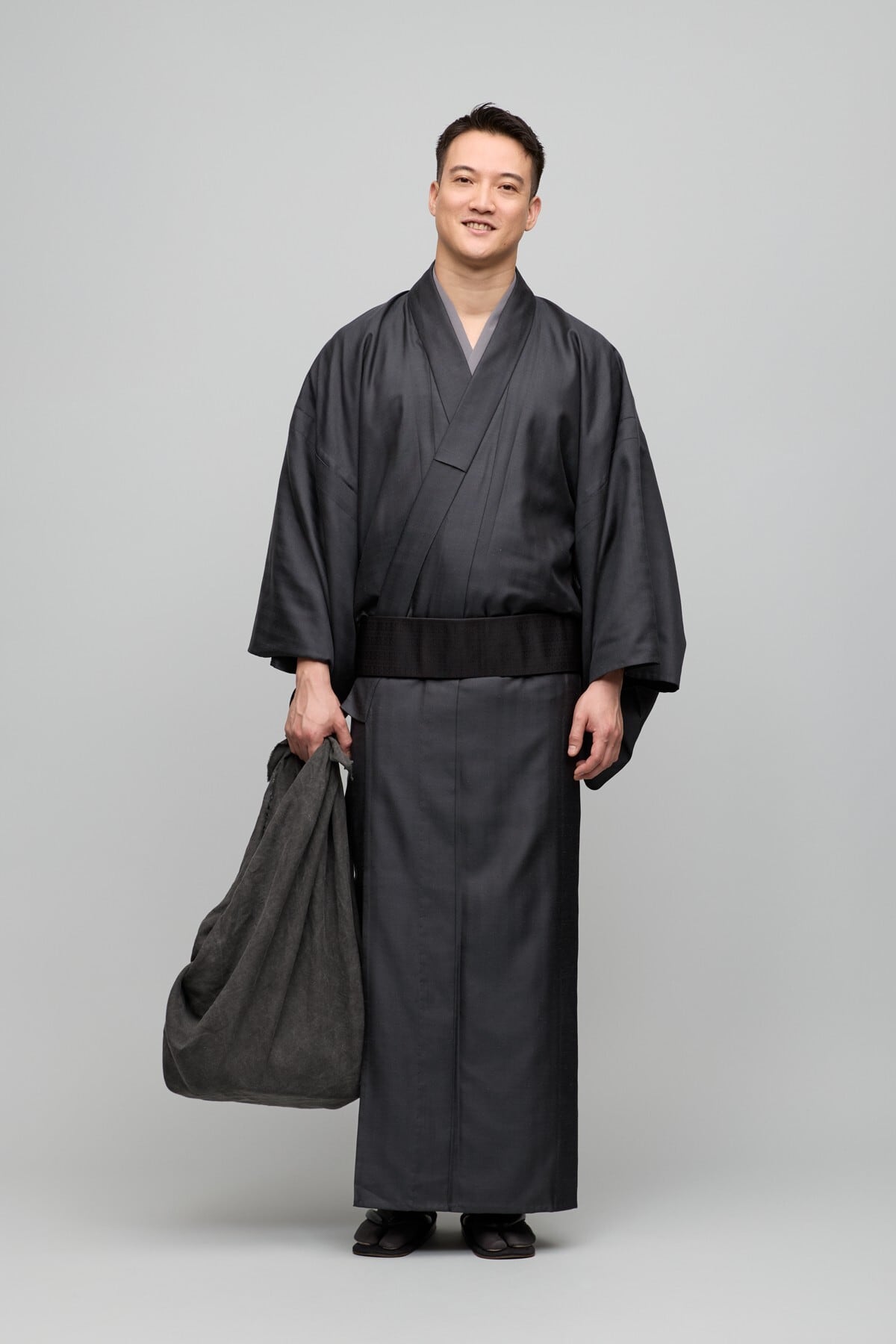 着物 / 片貝木綿 / 越後型染 / 格子 / 藍襲ね （With tailoring） | Y