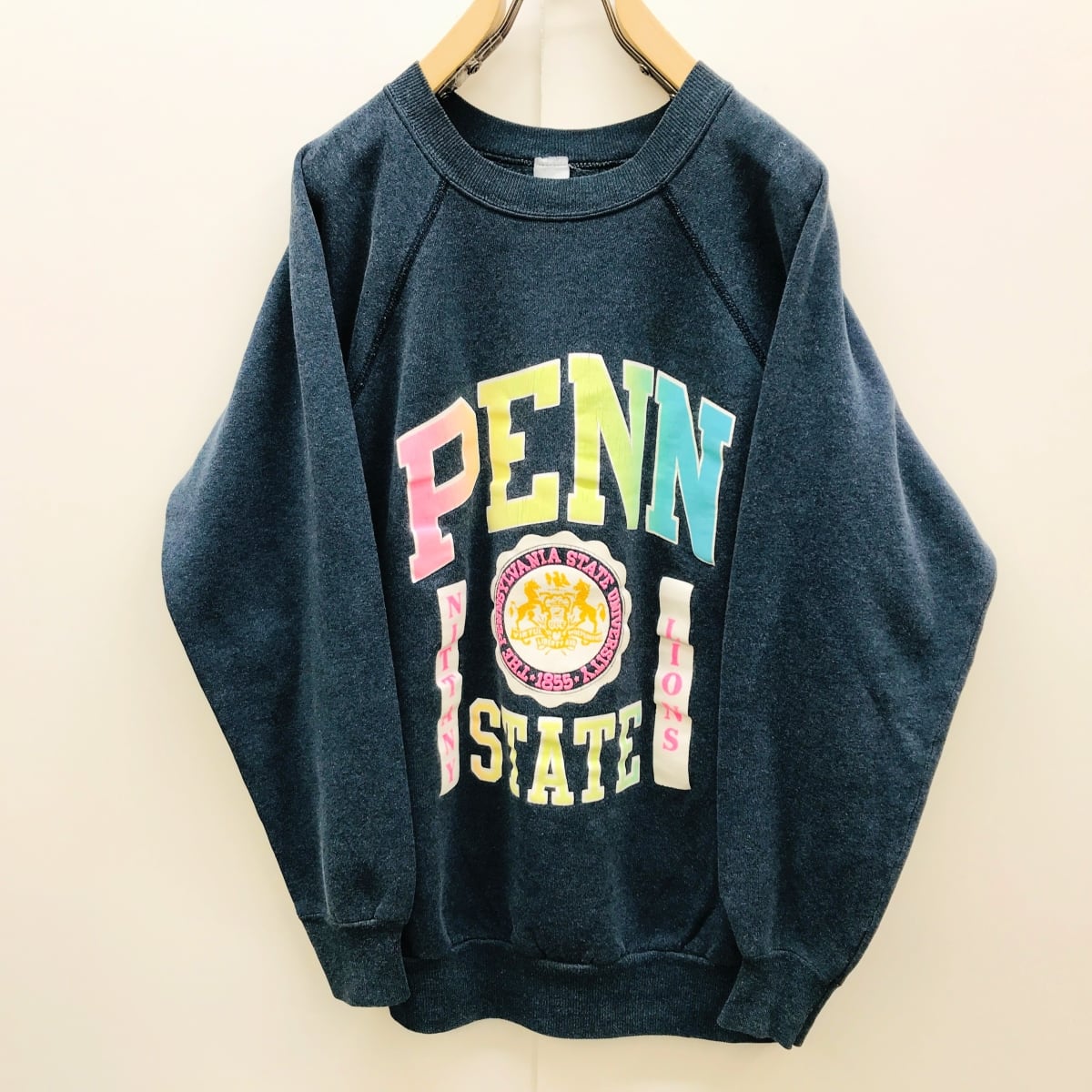 USED VINTAGE 80〜90年代 カレッジプリント ラグランスウェット PENN