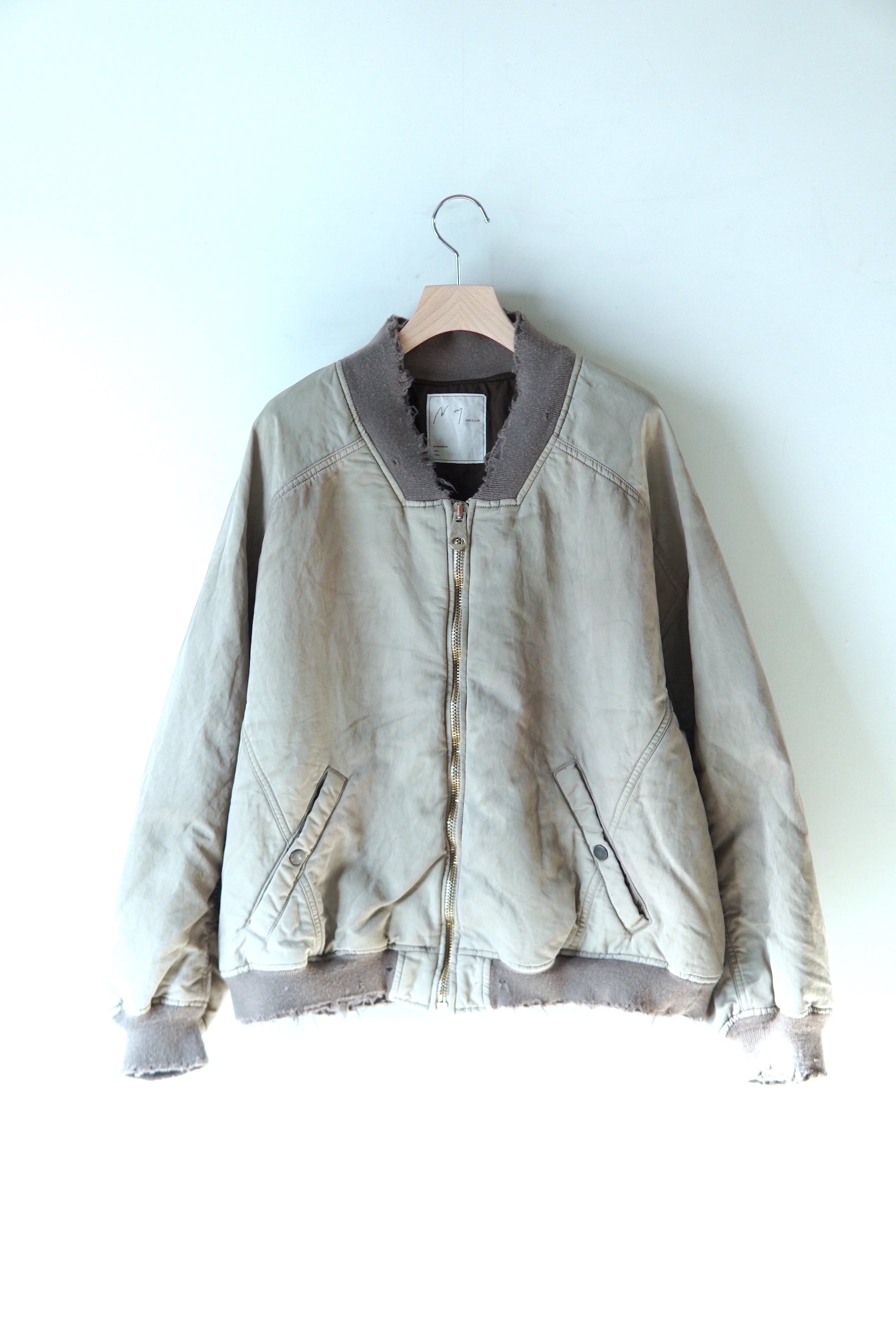 ANCELLM アンセルム FADED BOMBER JACKET SAND ANCELLM アンセルム