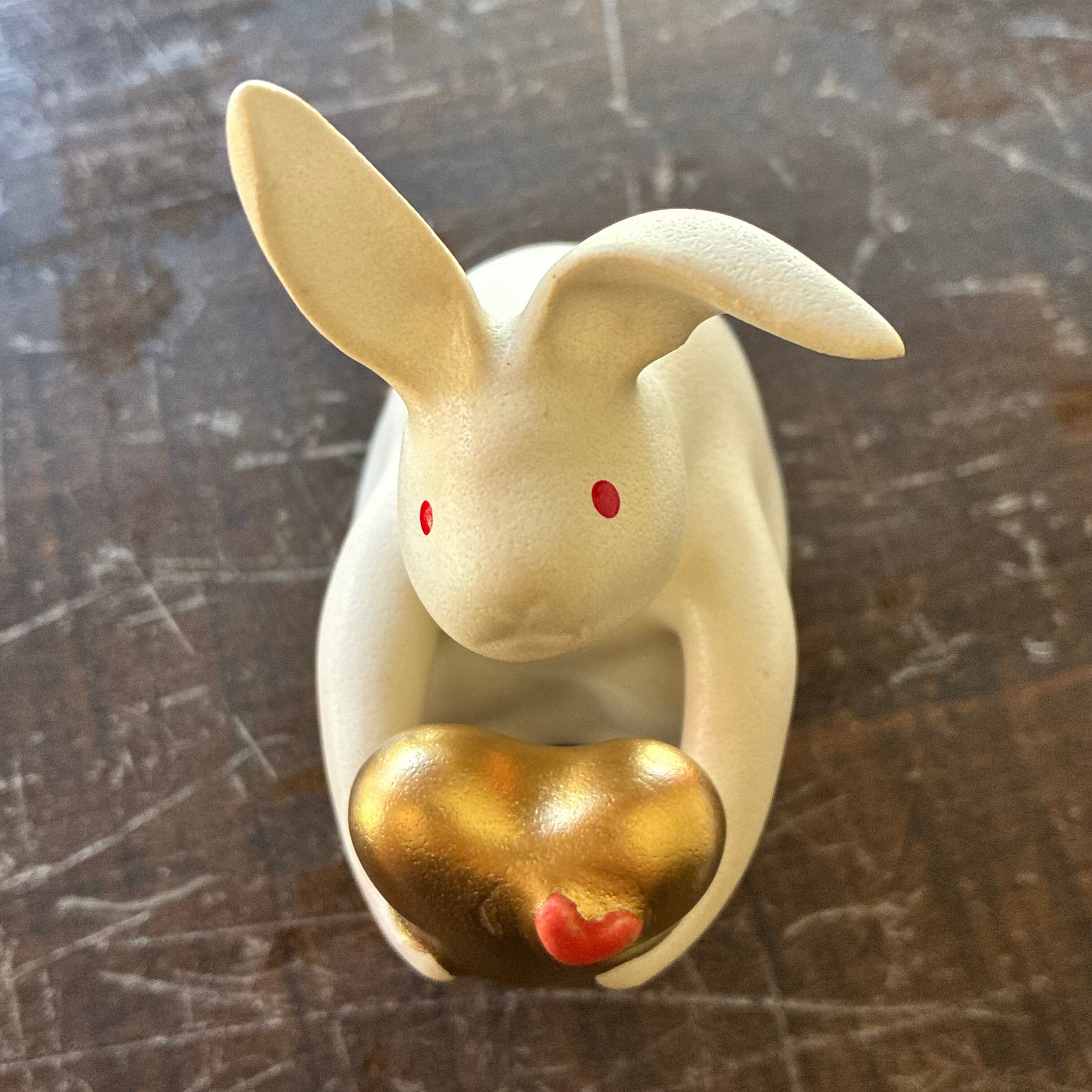 うさぎ(高さ7.5cm)ハート 梅色 | TSUNE;田中恒子の器 オンラインストア