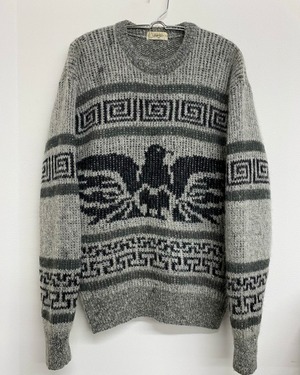 80sKempsey Wool Nylon Native Crewneck Sweater/L