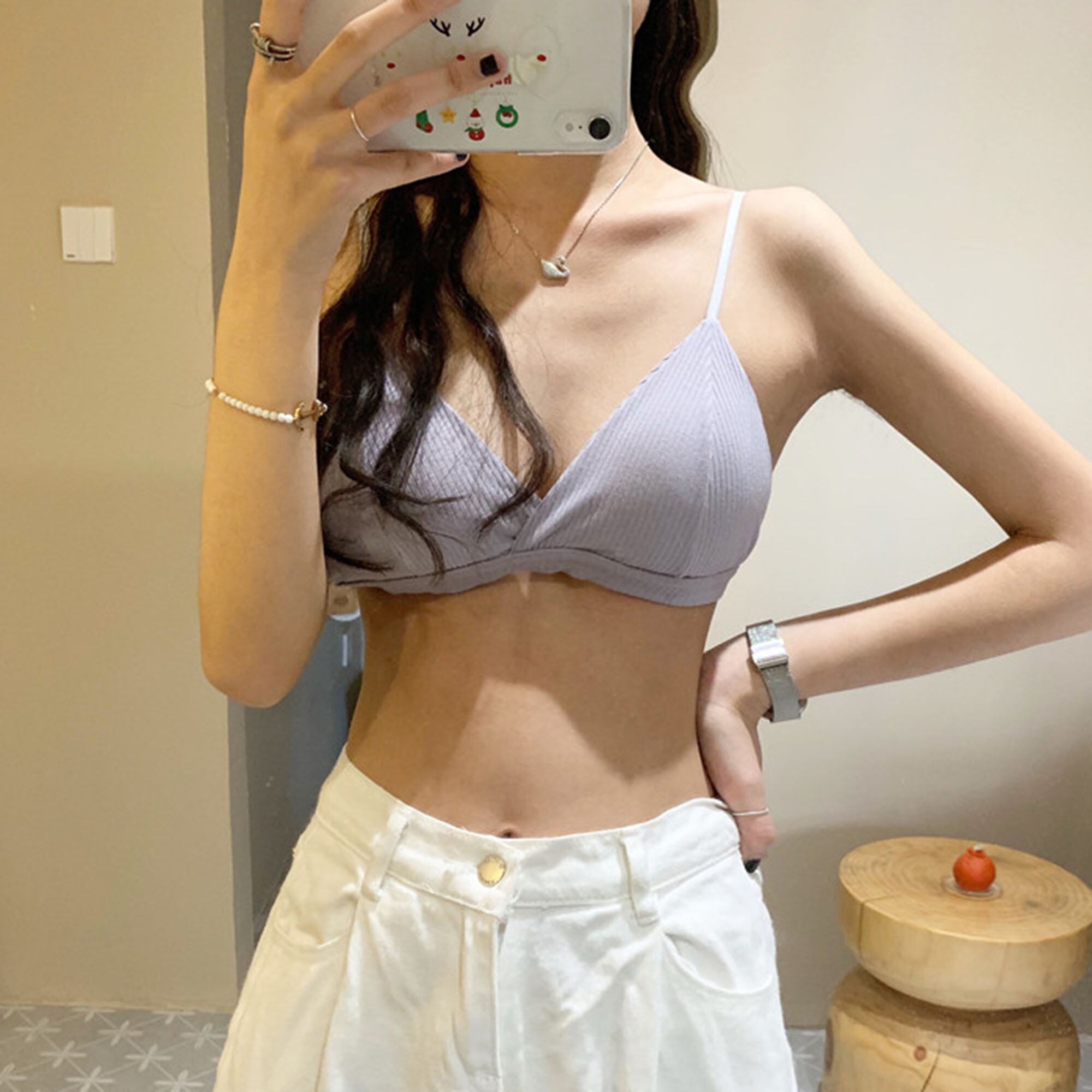 スプリングサマースタイル薄手ソリッド カラーブラ レディース レッド 春物 夏物 指輪 ソリッドカラー YY-ファッション11525553909