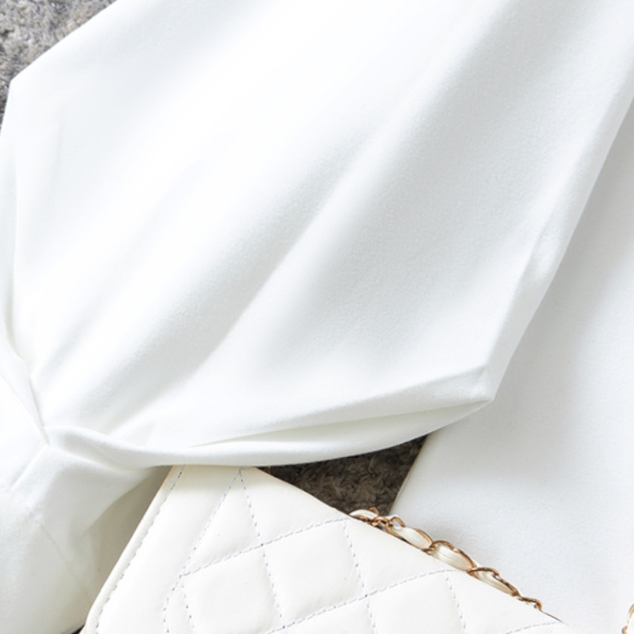 スタンドカラーランタンスリーブシャツ 3color A00741