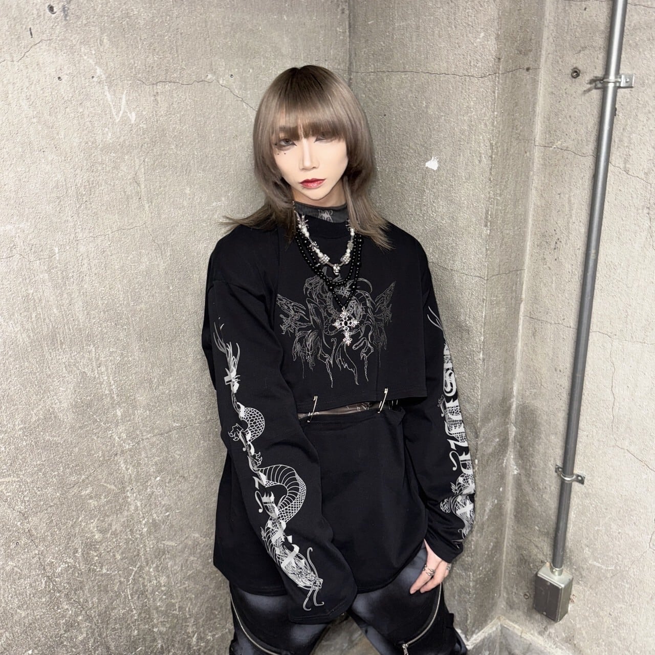 PSYNYXX 龍2WAYロンT ショート丈 ロング丈 dragon 地雷系 地雷 PSYNYXX 龍2WAYロンT ショート丈 ロング丈 dragon 地雷系 地雷