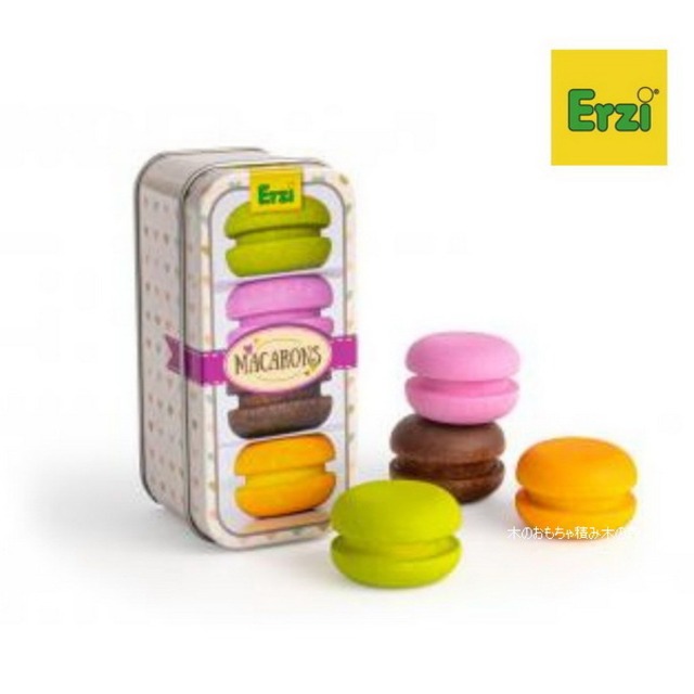 エリツィ　マカロン　缶入り　木製ままごと 　食材　ドイツ製　Eriz　