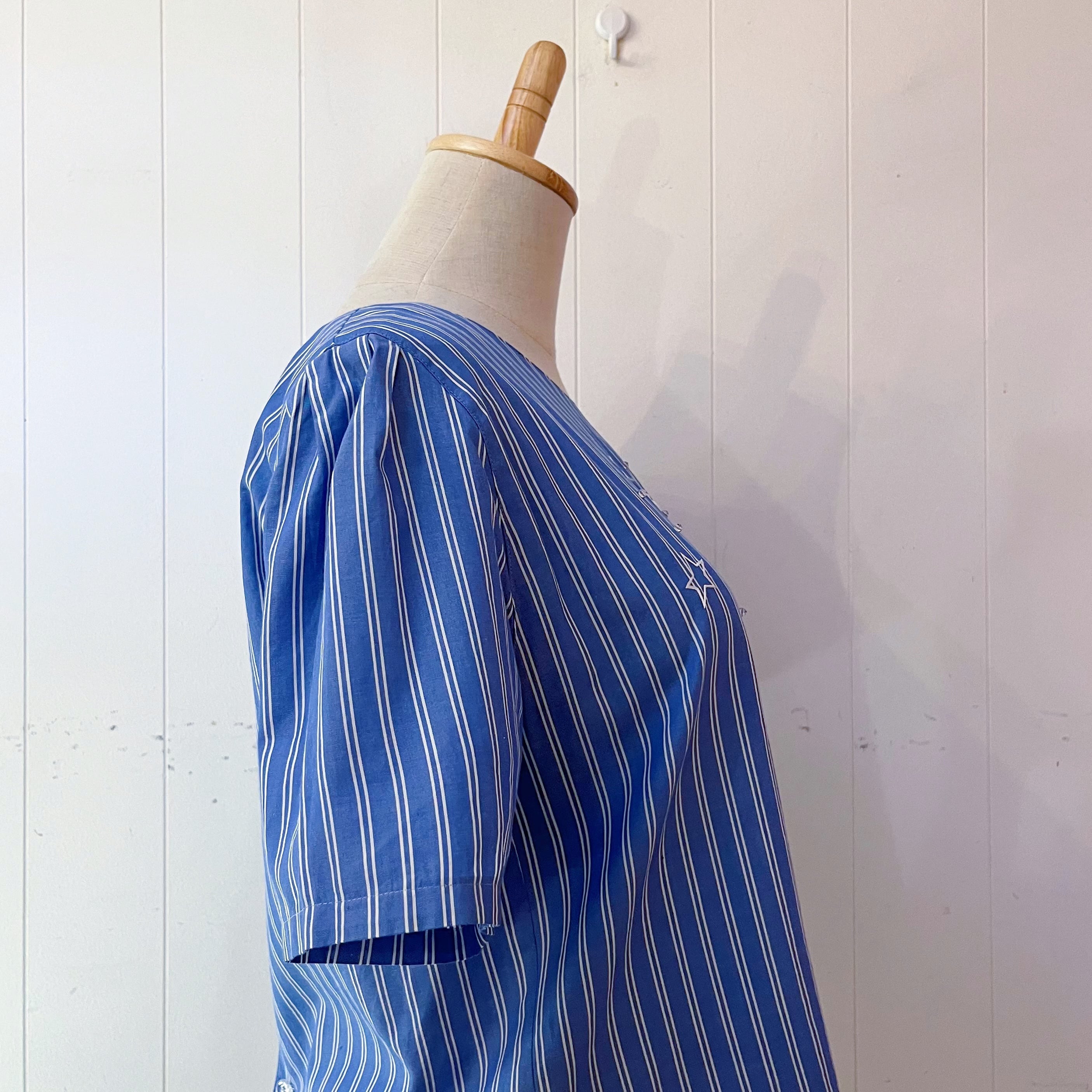 dolphin blue stripe blouse