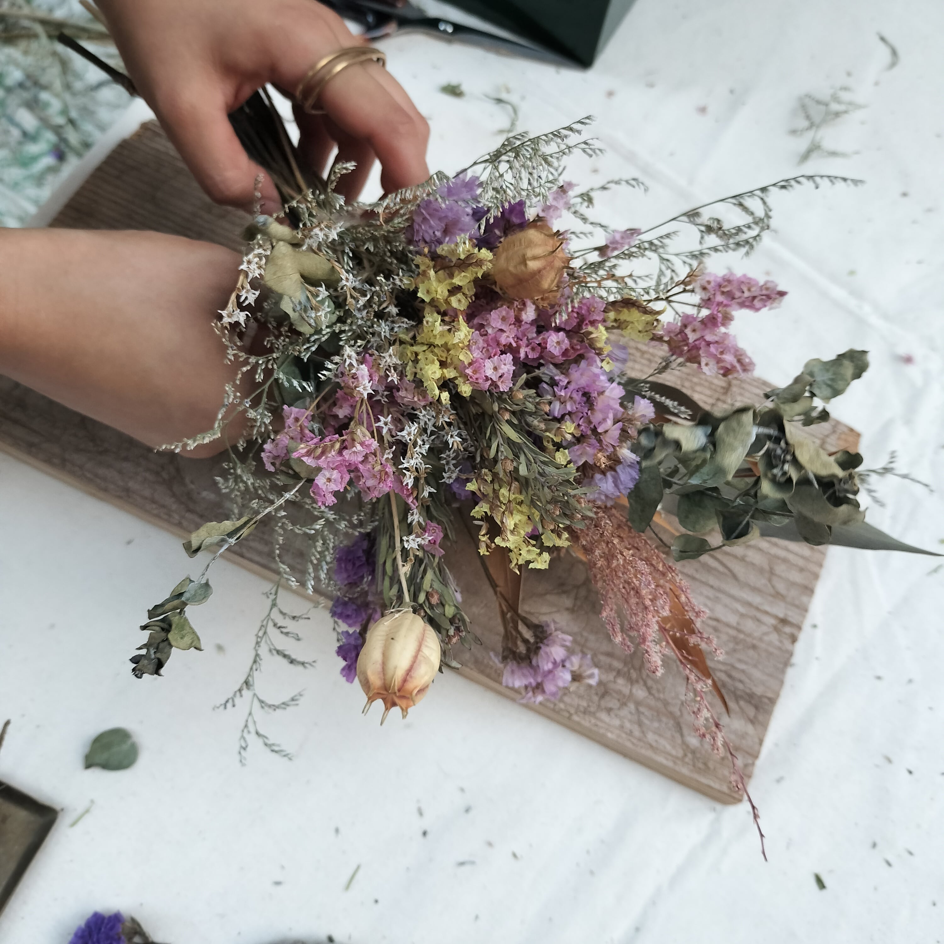 古材と真鍮のドライフラワーアレンジメント【Old and brass flower arrangement】