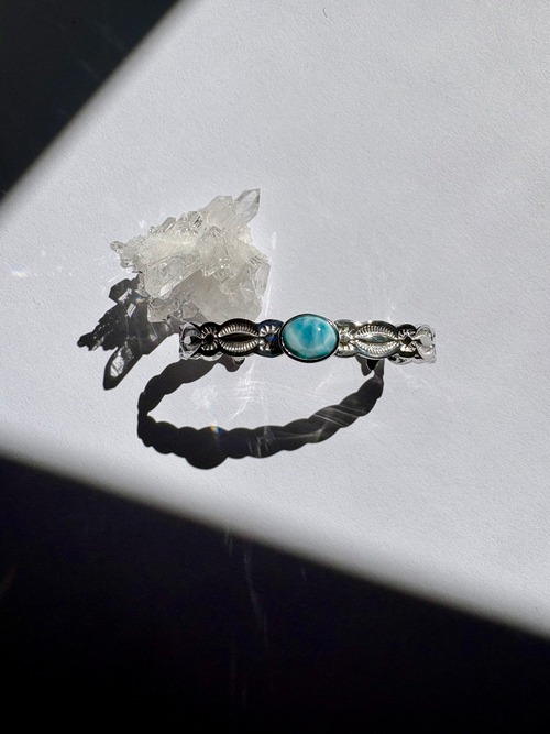 Larimar Flower&Leaf Bangle  ladies free size 内周125mm