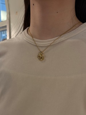 Christian Dior / vintage CD logo crown necklace.