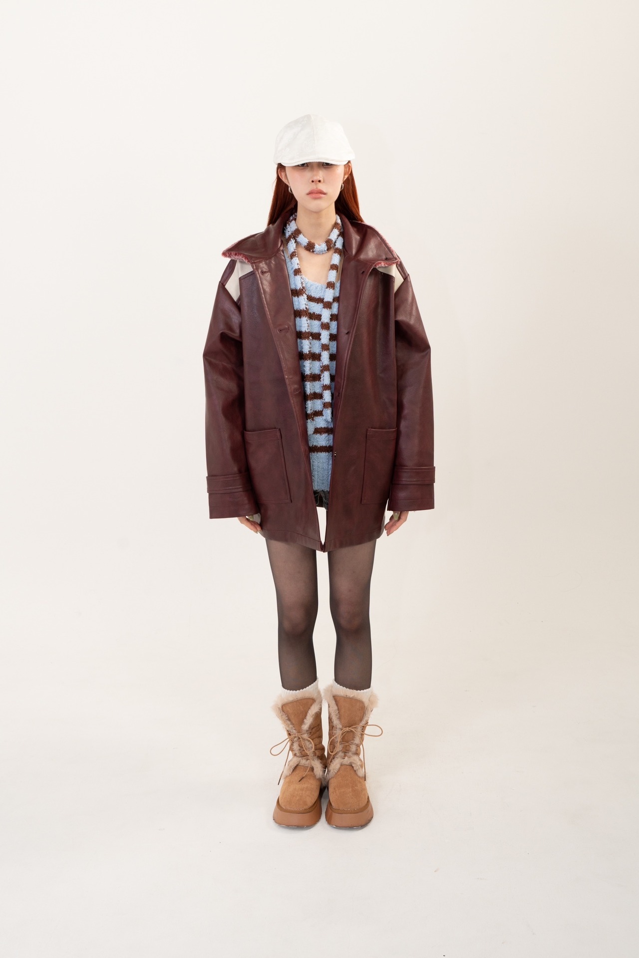 VINTAGE-LIKE LEATHER JACKET HK-018