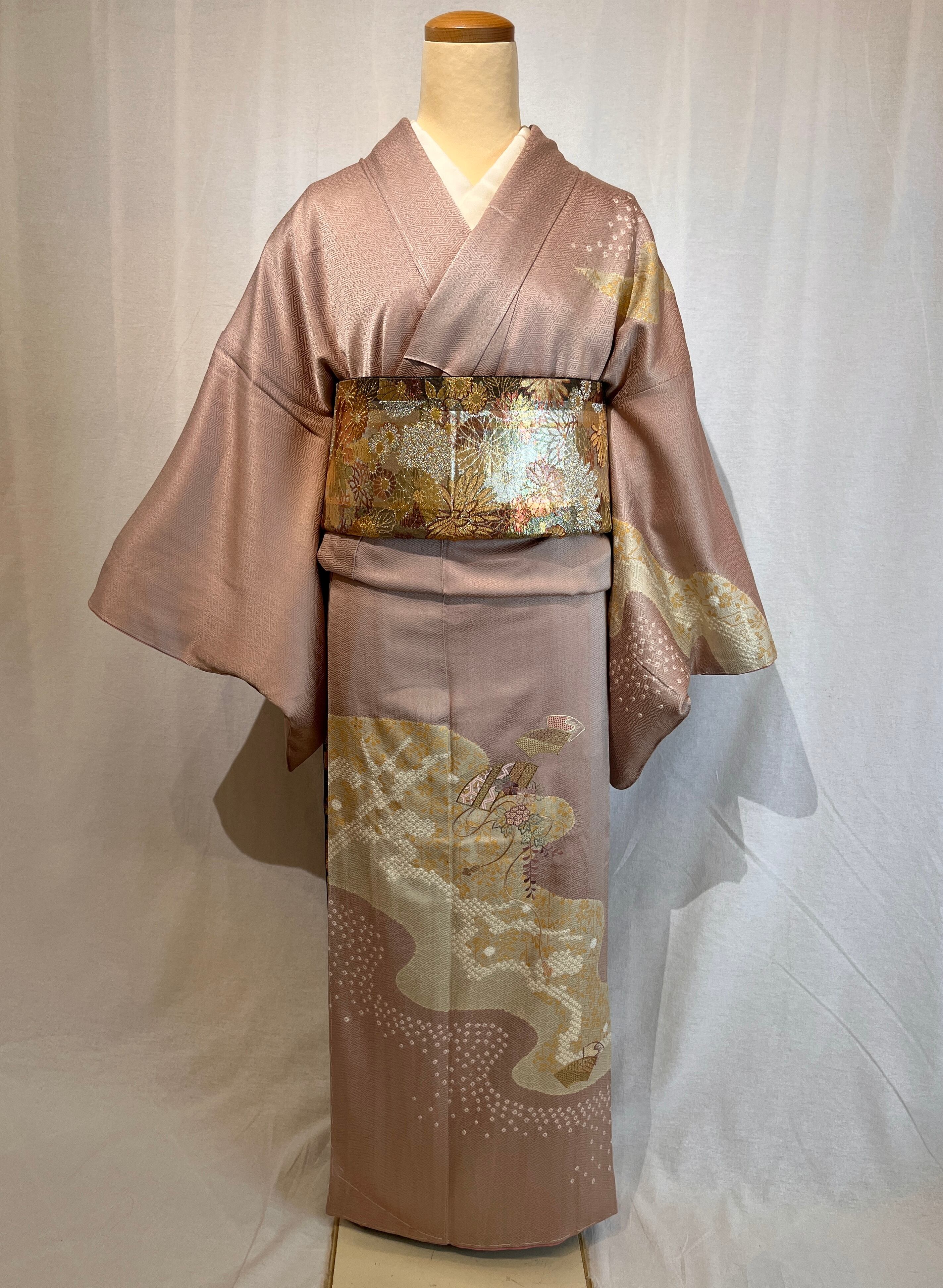 2270 高身長 絞り 訪問着 袷単品 Houmongi (lined kimono