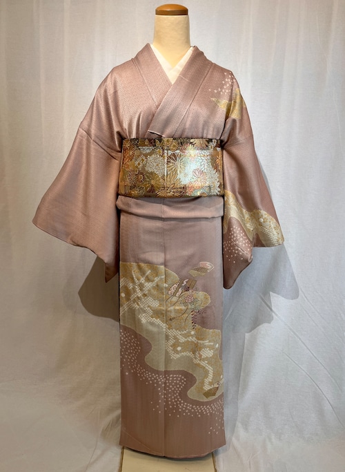 2270 高身長 絞り 訪問着 袷単品 Houmongi (lined kimono)