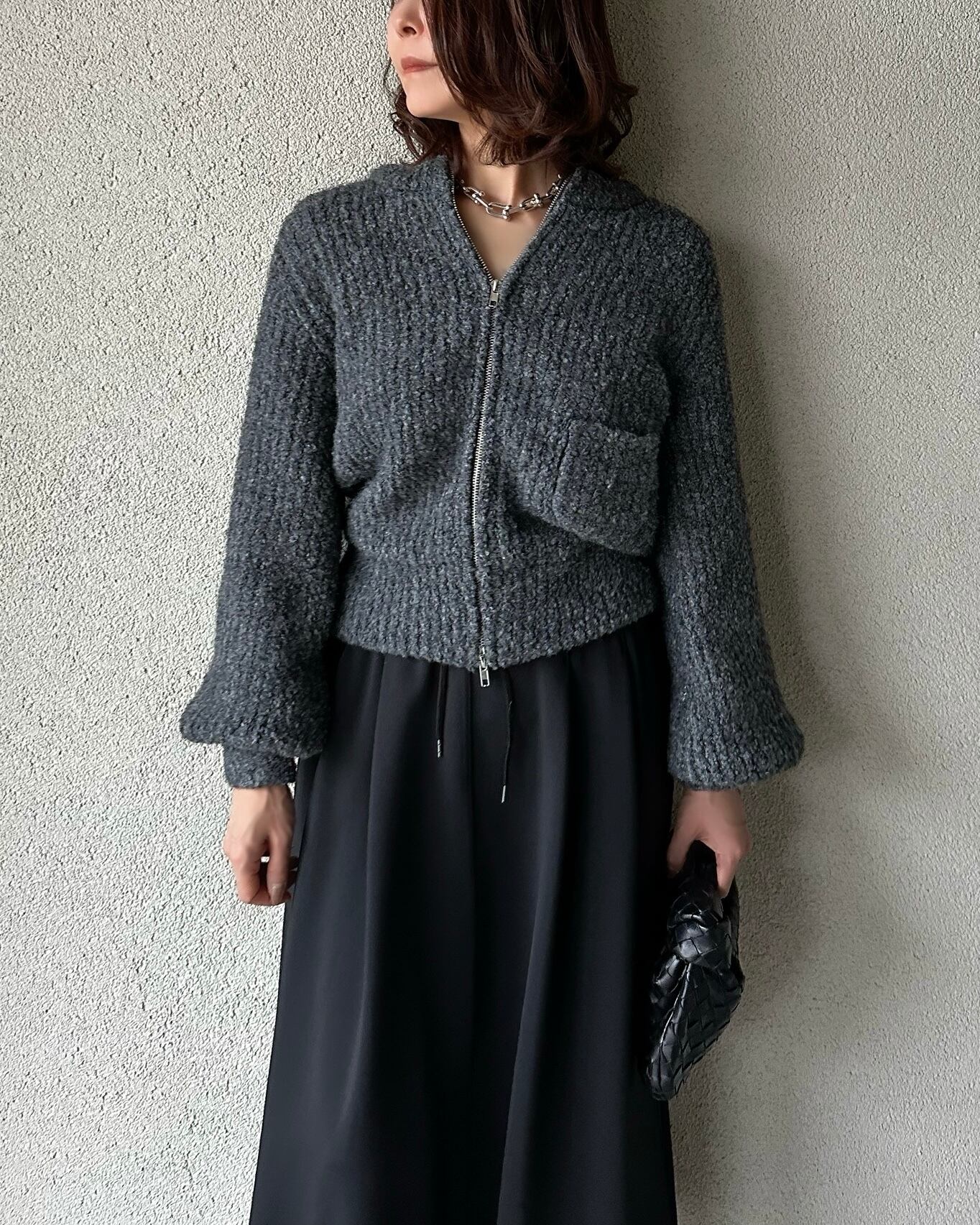 SYSORUS × akko3839 ループヤーンニットブルゾン 821158 | SYSORUS