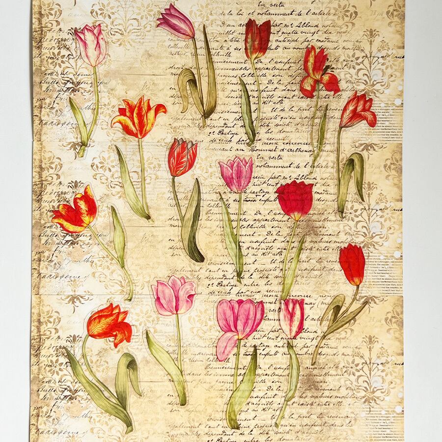 It's a tulip チューリップ カラフル フラワー 】アンティークフラワー