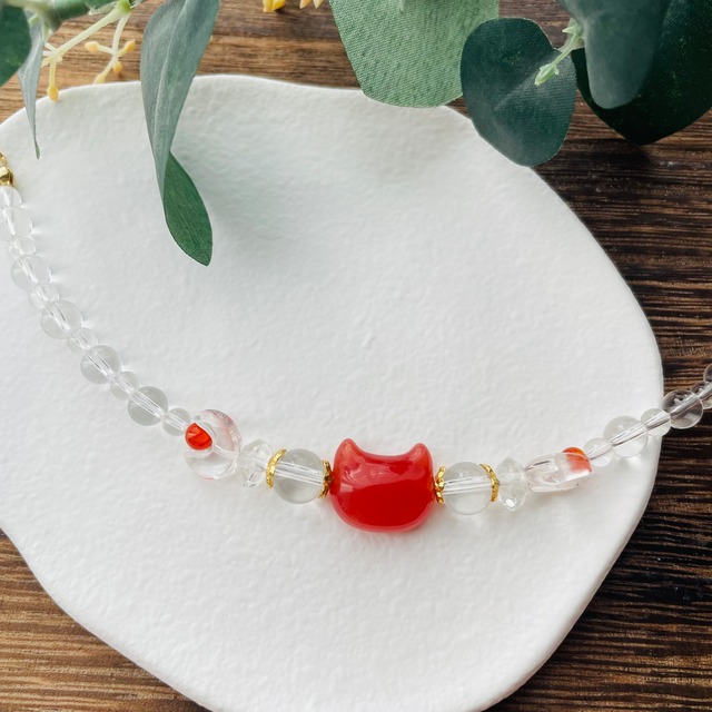 ☆26-1猫×パワーストーン｜ブレスレット｜富・成功・好奇心UP｜ ネコ ねこモチーフ 猫雑貨 猫グッズ アクセサリー 天然石  プレゼント ギフト レディース