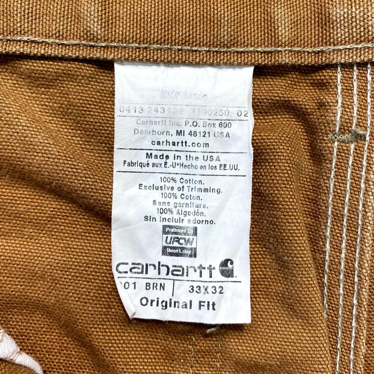 USA製 Carhartt カーハート ダブルニー ダック地ワークパンツ