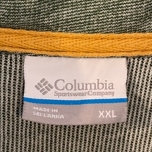 【Columbia】薄手 ハーフジップ スウェット 刺繍ロゴ 薄手 アースカラー XXL ビッグサイズ コロンビア US古着