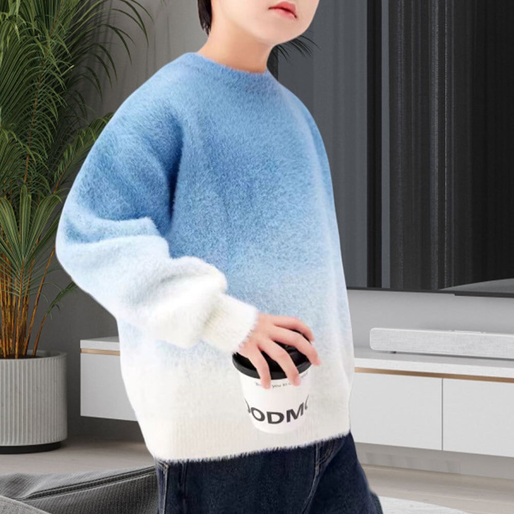 【送料無料】 子供服 男の子 女の子 キッズ ニット セーター グラデーション 長袖 韓国 春秋 おしゃれ 厚手 暖かい カジュアル ゆったり 小学生 柔らかい 大人可愛い 大人女子