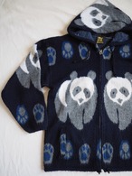 1990’s Ecuador Panda Wool Zip-Up Hoodie／ー
