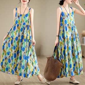 ASYMMETRIC TIERED FLORAL STRAPPY MIDI DRESS M-17657