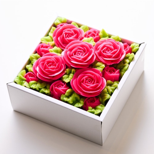 【Elegant Pink】Anniversaryボックスフラワーケーキ